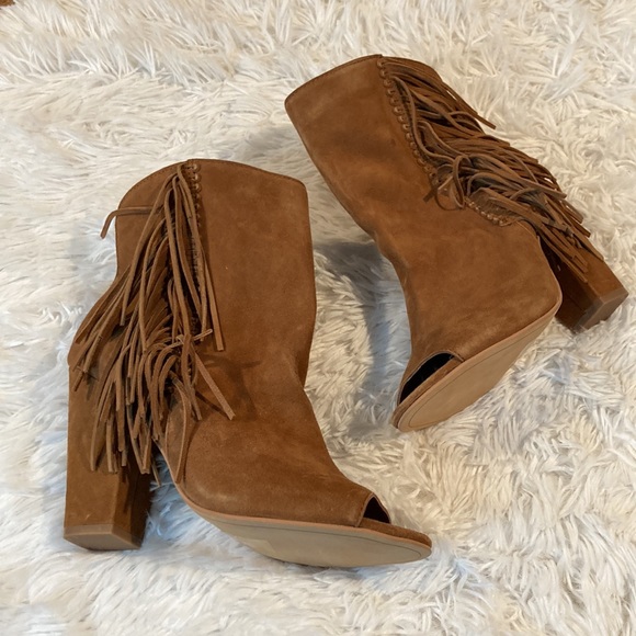 Dolce Vita Shoes - Dolce Vita Suede Fringe Open Toe Bootie